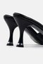Women's Heeled Slippers Black Patent Leather Rustic Fabric Pointed Heeled Women's Slippers - 6