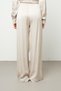 Women's Elastic Waist Jacquard Textured Beige Color Loose Fit Palazzo Pants - 4