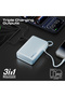 Titan-35W 20000mAh Power Bank with Built-in USB-C Cable,Portable Charger for Smartphones - Blue - 4