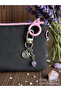 Calmness and Protection Energy - Amethyst Natural Stone Crescent Spiral Keychain Bag Charm