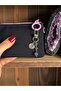 Calmness and Protection Energy - Amethyst Natural Stone Crescent Spiral Keychain Bag Charm - 2