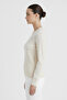 Ecru Openwork Detailed Women's Sweater - 2
