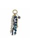 Women's Blue Agate Stone Handmade Bag Charm & Keychain, Natural Stone Bag Ornament with Evil Eye Protection Effect - 2