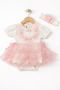 Tutu Skirt and Lace Baby Girl Bodysuit Set (with Headband)