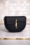 Women's Black Hand and Shoulder Bag, Stylish Crossbody Bag with Gold Lock Detail - 4