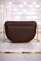 Women's Bitter Brown Hand and Shoulder Bag, Stylish Crossbody Bag with Gold Lock Detail - 7