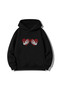 Heart Skeleton Hand Pinterest B Printed Hooded Black Sweatshirt Hoodie