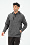 Men's Smoked Hooded Long Sleeve Muline Sweatshirt with Fleece Inside - Comfortable to Wear - 4