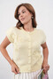 Women's Crew Neck Button Detail Knitted Patterned Knitwear Jacket 8602Sw - 5