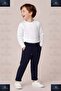 Boy's Style Trousers with Elastic Waist and Stretch Fabric Folded Legs - 3