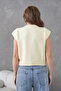 Women's Crew Neck Button Detail Knitted Patterned Knitwear Jacket 8602Sw - 7