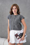Women's Crew Neck Button Detail Knitted Patterned Knitwear Jacket 8602Sw - 4