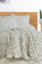 Tek Single Duvet Cover Set 100% Cotton Ornamental Overlock Ruffled - 6