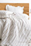 Tek Single Duvet Cover Set 100% Cotton Ornamental Overlock Ruffled - 7