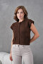 Women's Crew Neck Button Detail Knitted Patterned Knitwear Jacket 8602Sw - 5