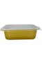930 ml Golden Aluminium Rectangular Food Container with Lid – 1 Pc