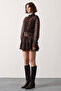 Brown Patterned Lace Detail Mini Dress ALC-X15073 - 3