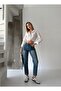 High Waist Laser Ripped Mom Jeans