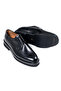 Men's Black Genuine Leather Thick Sole Classic Oxford Shoes - 3