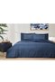 Ranforce -Oregon Navy Blue- King Size Double Duvet Cover Set with Elastic Sheets - 4