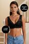 Women's Push up Front Fastened Padded Bonny Floral Patterned Stitch-Free Lace Bralet Bra Bra