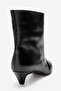 Amara Black Skin Genuine Leather Women's Short Heeled Boots - 5