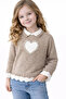 Pearl Embroidered Girls' Sweater 4098 - 2