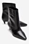 Amara Black Skin Genuine Leather Women's Short Heeled Boots