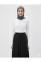 White Crew Neck Slim Fit Cotton Finger-Looped Blouse Oversized Hijab Body Hzlrbndüz50Tbody - 5
