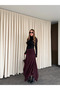 Plum Gathered Waistband Skirt - 3366