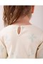 Girl's Cotton Ecru Text Printed Sweatshirt Dress with Tulle Skirt - 6