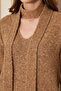 Women's Soft Textured V-Neck Oversized Wool Knitwear Sweater Scarf Set 7141 Camel - 3