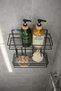 Luxury Black Metal 2-Tier Bathroom Shelf with Shampoo Holder and Shower Shelf, Adhesive Wall Mounted Tş-02 - 5