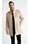 Men's Hakim Collar Cashmere Coat – Quilted Lined Tok Fabric Winter Coat - 4