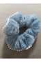 Pearl Detailed Furry Plush 11 cm Bagel Buckle (1 Piece) - 3
