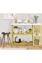 Luxury Modern Console Table in Gold Finish with White Top, Multi-Shelf Storage Rack, Space-Saving De - 2