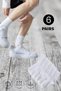 6 Pairs Men's Women's Cotton College Socks White Black Unisex Sports Socks - 6