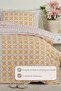 Amanda Duvet Cover Set Single Size 100% Cotton Ranforce Fitted Sheet (160X220 cm) Yellow - 2
