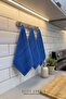 3-Piece 30X30 cm Hand and Face Towel Set Kitchen Towel 100% Cotton Blue - 2