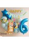 Bluey and Chilli Themed 6-Year-Old Foil Balloon Set – with Number Balloons and Happy Birthday Banner