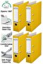 Office Folder Yellow Wide 4 Pieces Plastic Wide Yellow Folder with Ring Stainless Steel Clip Office Office