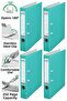 Office Folder Turquoise Narrow 4 Pieces Plastic Narrow Turquoise Folder with Ring Stainless Steel Clip Office Office