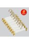 Wooden (Gold Hook Lama) Clothes Hangers for Pants and Skirts, White Color, 8 Pieces