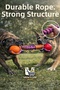 Bite-Resistant Rope Dog Toy |   Teether Rubber Ball and Sturdy Knot Rope Pet Play Toy - 4