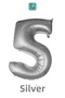 Silver Color 5 Number Foil Balloon 76 cm Birthday Party Decoration