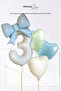 Blue Bow Age Balloon with 3 Heart Balloons Birthday Balloon Set Set224