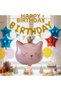 56X49 cm Pink Cat Head Crowned Foil Balloon 30 Inches - Birthday Party Decoration Balloon - 4