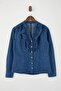 Mavi Bebe Yaka 100% Pamuk Denim Gömlek TWOSS26GO00027 - 5