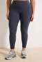 Anthracite Soft Brushed Fabric Reflective Print Detailed Full Length Knitted Sports Leggings Tbbaw26Bv00007 - 3