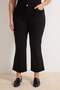Solmayan Siyah Yüksek Bel Geniş Paça Esnek Crop Straight Fit Büyük Beden Pantolon TBBAW26CJ00056 - 3